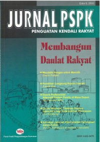 Jurnal PSPK: Membangun daulat rakyat, Edisi 5, Tahun 2003