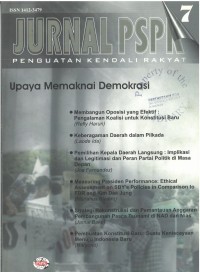 Jurnal PSPK: Upaya memaknai demokrasi, Edisi 7, Tahun 2005